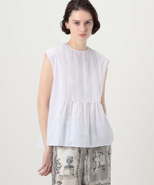 TOMORROWLAND / トゥモローランド シャツ・ブラウス | コットンコンビネーション ピンタックブラウス | 詳細2