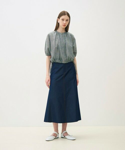 TOMORROWLAND / トゥモローランド デニムスカート | コットンシルクデニム トラペーズスカート | 詳細10