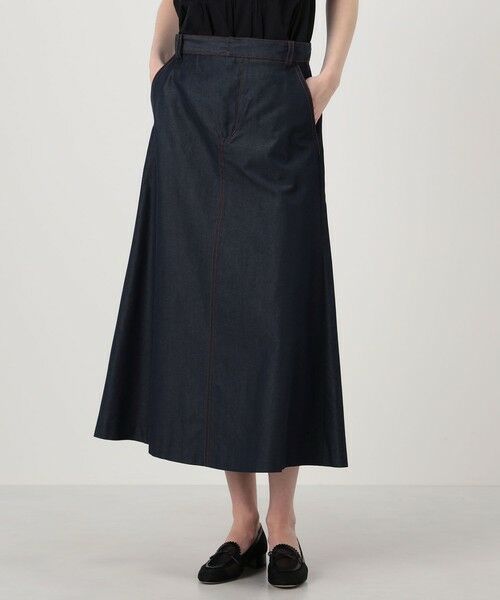 TOMORROWLAND / トゥモローランド デニムスカート | コットンシルクデニム トラペーズスカート | 詳細2