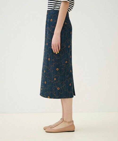 TOMORROWLAND / トゥモローランド デニムスカート | デニムフラワーリング タイトストレートスカート | 詳細3