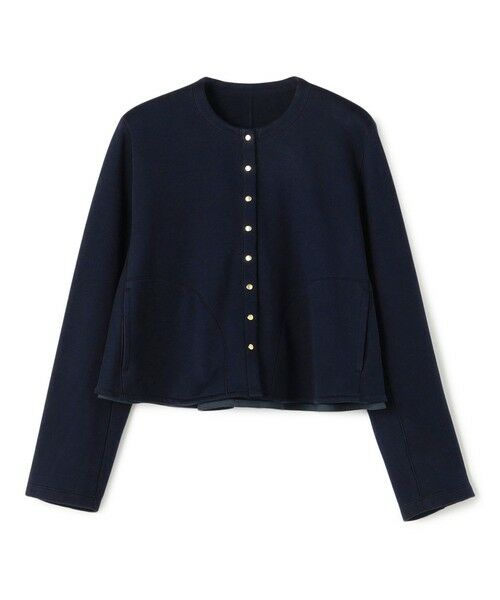 TOMORROWLAND / トゥモローランド カーディガン・ボレロ | コットンダンボール トラペーズカーディガン（67 ネイビー）