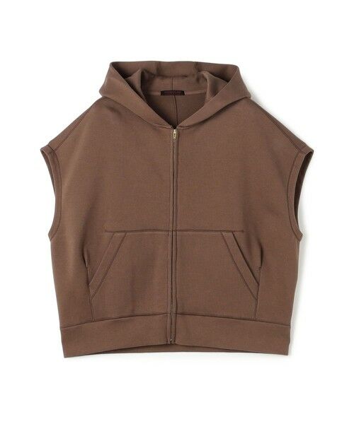 TOMORROWLAND / トゥモローランド ベスト | コットンダンボール フーデッドジレ（47 ブラウン）
