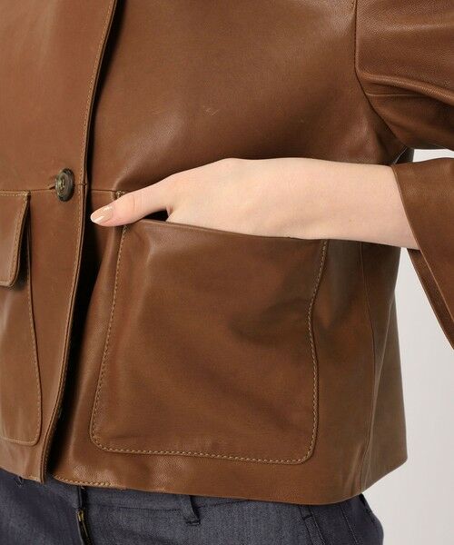 TOMORROWLAND / トゥモローランド レザーブルゾン・ジャケット | セミベジタブルレザー サックジャケット | 詳細9