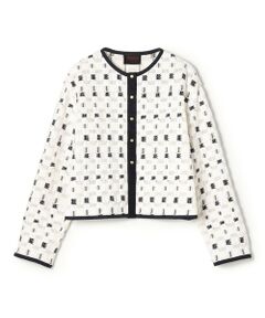 TOMORROWLAND / トゥモローランド ノーカラージャケット | ブロックトリコット カーディガンジャケット