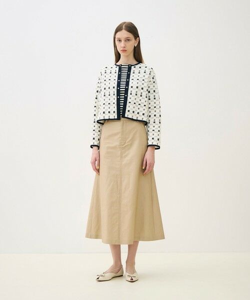 TOMORROWLAND / トゥモローランド ノーカラージャケット | ブロックトリコット カーディガンジャケット | 詳細1