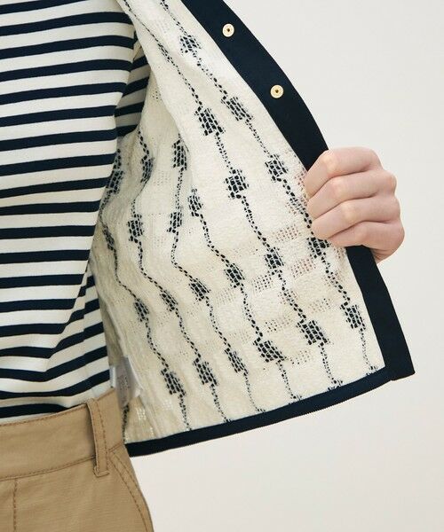 TOMORROWLAND / トゥモローランド ノーカラージャケット | ブロックトリコット カーディガンジャケット | 詳細5