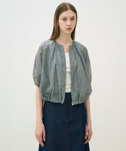 TOMORROWLAND / トゥモローランド その他トップス | ギンガムエンブロイダリー ジップアップライトブルゾン | 詳細10