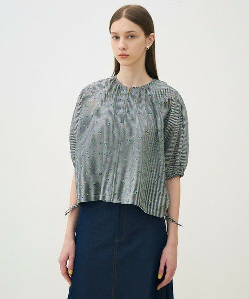 TOMORROWLAND / トゥモローランド その他トップス | ギンガムエンブロイダリー ジップアップライトブルゾン | 詳細2