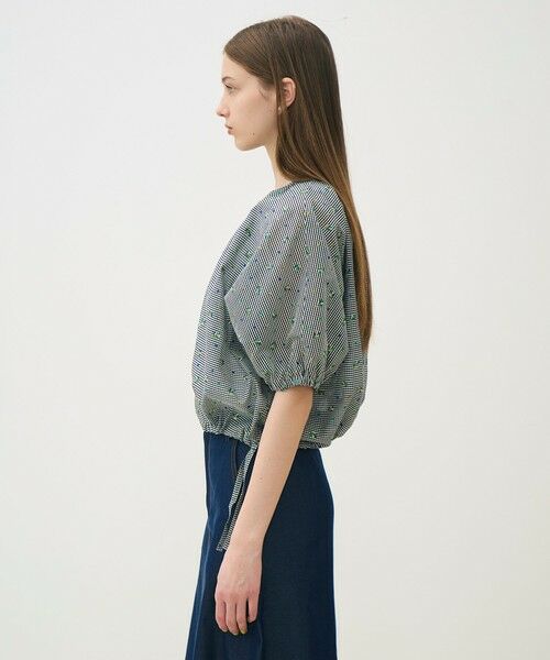 TOMORROWLAND / トゥモローランド その他トップス | ギンガムエンブロイダリー ジップアップライトブルゾン | 詳細4