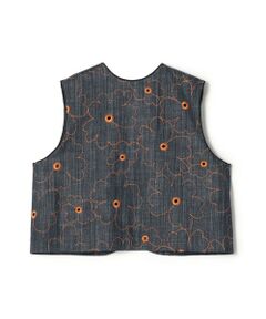 TOMORROWLAND / トゥモローランド ベスト | デニムフラワーリング フロンタブルジレ