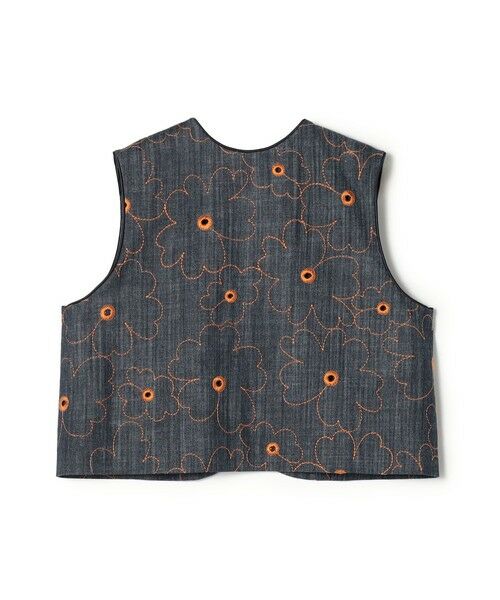 TOMORROWLAND / トゥモローランド ベスト | デニムフラワーリング フロンタブルジレ（67 ネイビー）