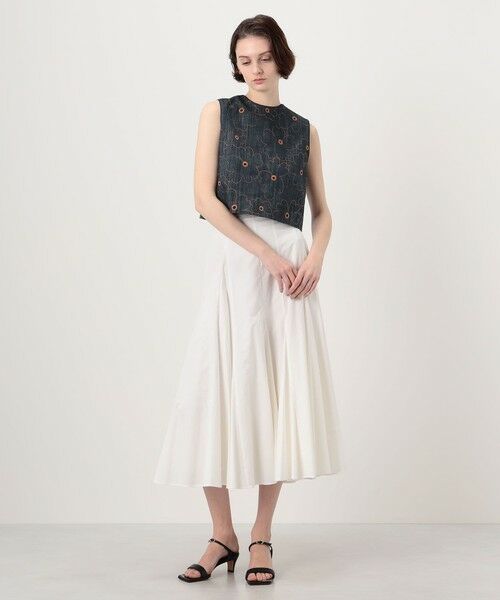 TOMORROWLAND / トゥモローランド ベスト | デニムフラワーリング フロンタブルジレ | 詳細1