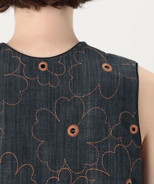 TOMORROWLAND / トゥモローランド ベスト | デニムフラワーリング フロンタブルジレ | 詳細15