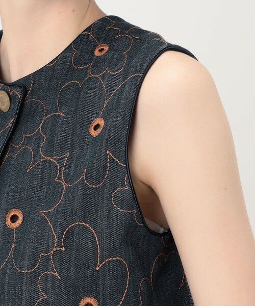 TOMORROWLAND / トゥモローランド ベスト | デニムフラワーリング フロンタブルジレ | 詳細16