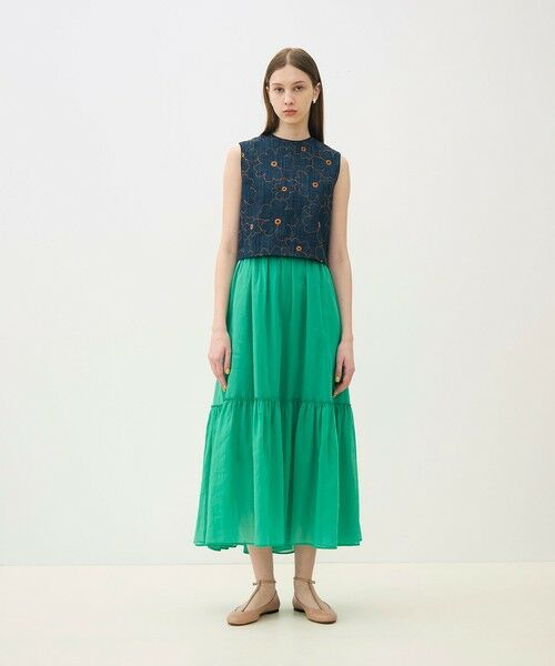 TOMORROWLAND / トゥモローランド ベスト | デニムフラワーリング フロンタブルジレ | 詳細19