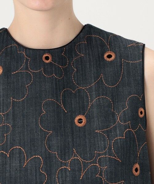 TOMORROWLAND / トゥモローランド ベスト | デニムフラワーリング フロンタブルジレ | 詳細5