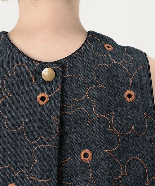 TOMORROWLAND / トゥモローランド ベスト | デニムフラワーリング フロンタブルジレ | 詳細6