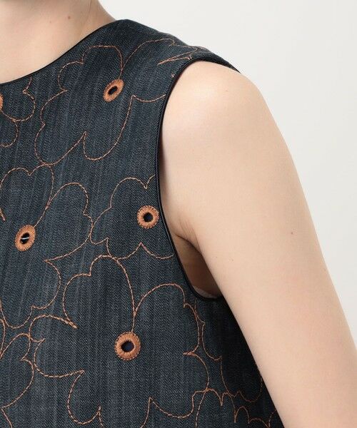 TOMORROWLAND / トゥモローランド ベスト | デニムフラワーリング フロンタブルジレ | 詳細7