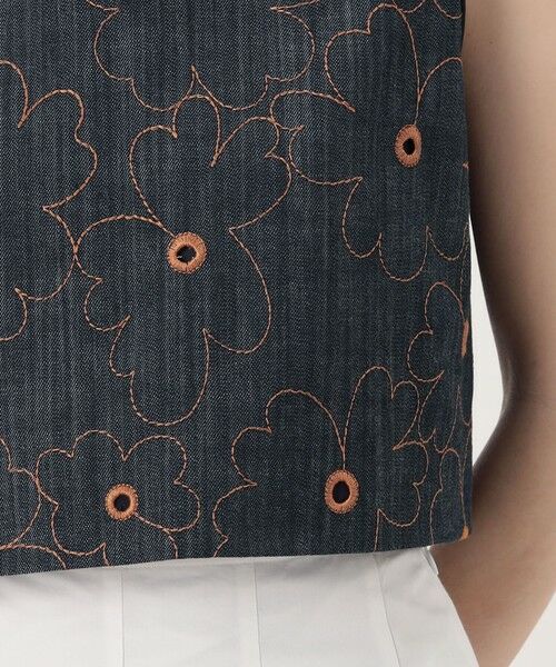 TOMORROWLAND / トゥモローランド ベスト | デニムフラワーリング フロンタブルジレ | 詳細8