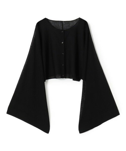 TOMORROWLAND / トゥモローランド カーディガン・ボレロ | ハイツイストウールポリエステル クロップドショールカーディガン（19 ブラック）