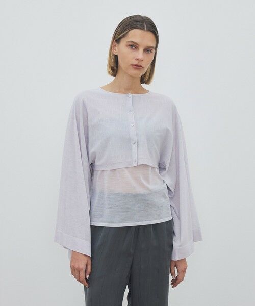 TOMORROWLAND / トゥモローランド カーディガン・ボレロ | ハイツイストウールポリエステル クロップドショールカーディガン | 詳細3