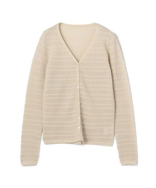 TOMORROWLAND / トゥモローランド カーディガン・ボレロ | コットンポリエステルアセテートリブ Vネックカーディガン(43 ベージュ)