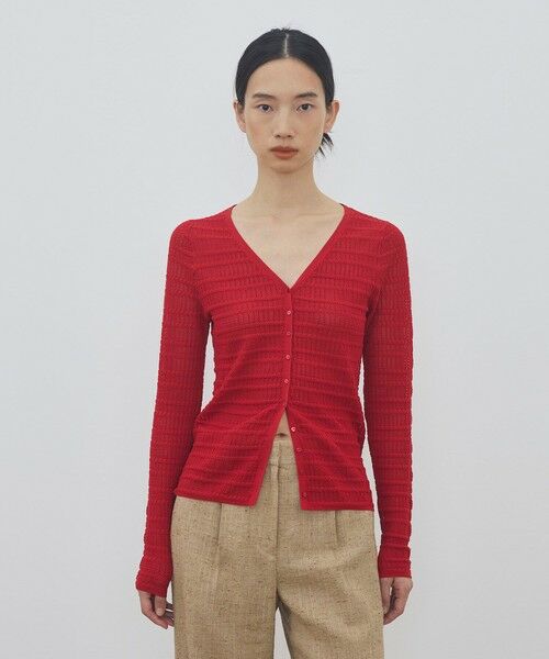 TOMORROWLAND / トゥモローランド カーディガン・ボレロ | コットンポリエステルアセテートリブ Vネックカーディガン | 詳細2