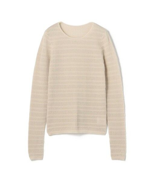 TOMORROWLAND / トゥモローランド ニット・セーター | コットンポリエステルアセテートリブ ラウンドネックプルオーバー(43 ベージュ)