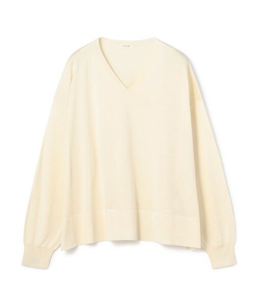 TOMORROWLAND / トゥモローランド ニット・セーター | マットシルク Vネックプルオーバー（11 ホワイト）