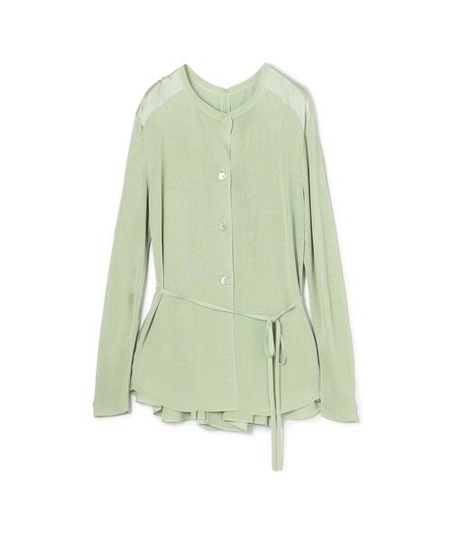 TOMORROWLAND / トゥモローランド カーディガン・ボレロ | 【WEB先行予約】 マットレーヨンシルクサテンコンビ バックドレープカーディガン（53 グリーン）