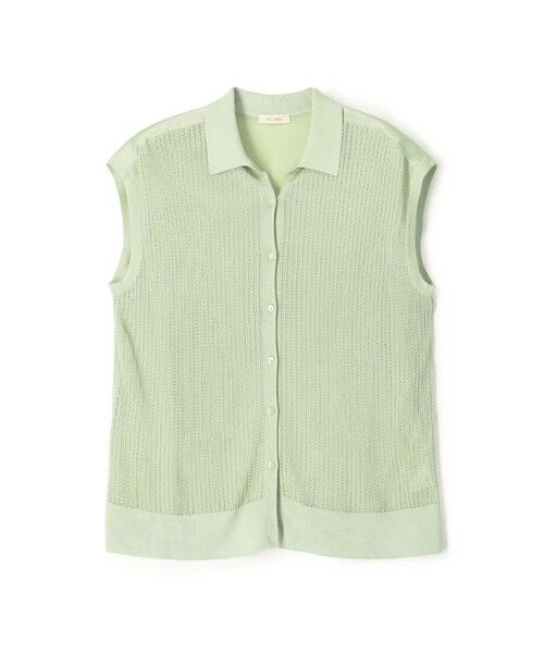 TOMORROWLAND / トゥモローランド ニット・セーター | 【WEB先行予約】 マットレーヨンシルクサテンコンビ フレンチスリーブシャツプルオーバー（53 グリーン）