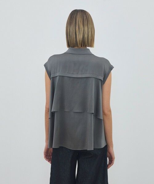 TOMORROWLAND / トゥモローランド ニット・セーター | 【WEB先行予約】 マットレーヨンシルクサテンコンビ フレンチスリーブシャツプルオーバー | 詳細3