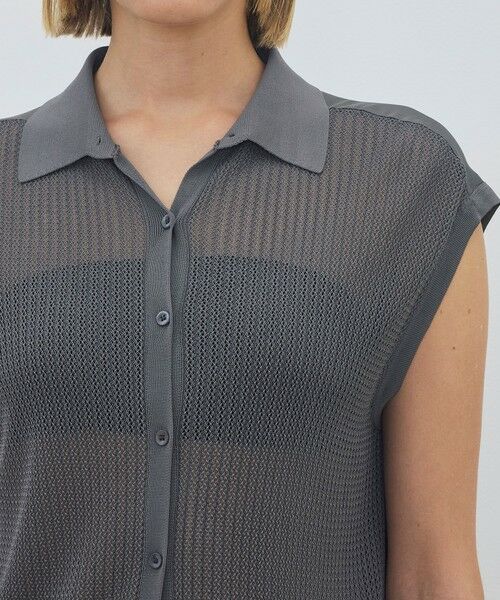 TOMORROWLAND / トゥモローランド ニット・セーター | 【WEB先行予約】 マットレーヨンシルクサテンコンビ フレンチスリーブシャツプルオーバー | 詳細4