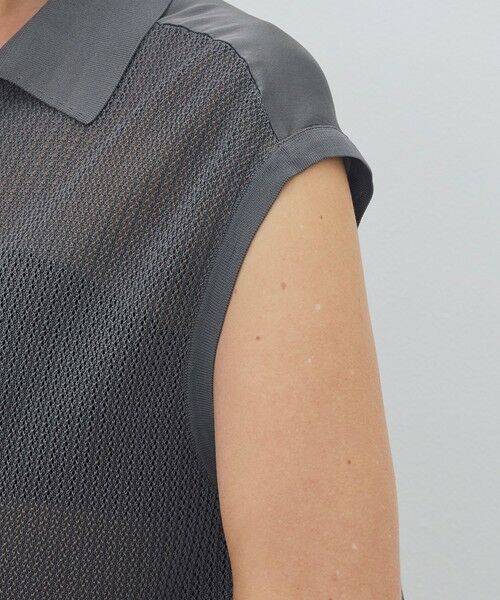 TOMORROWLAND / トゥモローランド ニット・セーター | 【WEB先行予約】 マットレーヨンシルクサテンコンビ フレンチスリーブシャツプルオーバー | 詳細5