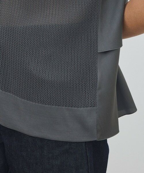 TOMORROWLAND / トゥモローランド ニット・セーター | 【WEB先行予約】 マットレーヨンシルクサテンコンビ フレンチスリーブシャツプルオーバー | 詳細6