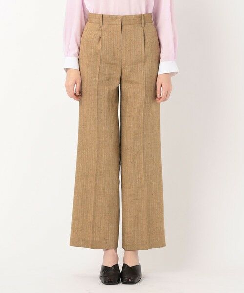 TOMORROWLAND / トゥモローランド スラックス・ドレスパンツ | リネンブレンドストライプ ワンタックパンツ | 詳細2