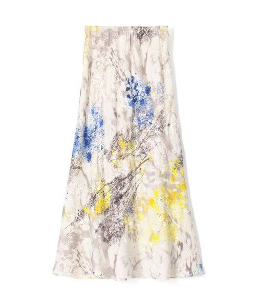 TOMORROWLAND / トゥモローランド ロング・マキシ丈スカート | 【WEB先行予約】ダプルドシェードアブストラクトプリント セミフレアスカート（62 ライトブルー系）