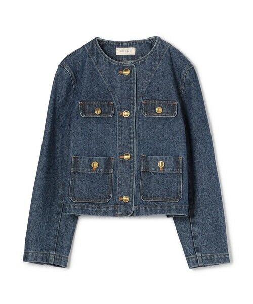 TOMORROWLAND / トゥモローランド Gジャン・デニムジャケット | ハイデンシティーデニム クルーネックコンパクトジャケット（61 ライトブルー）