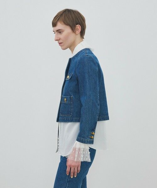 TOMORROWLAND / トゥモローランド Gジャン・デニムジャケット | ハイデンシティーデニム クルーネックコンパクトジャケット | 詳細3