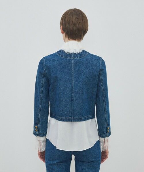 TOMORROWLAND / トゥモローランド Gジャン・デニムジャケット | ハイデンシティーデニム クルーネックコンパクトジャケット | 詳細4