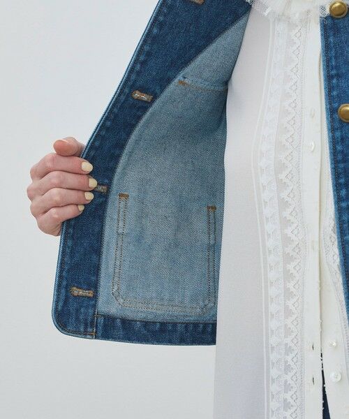 TOMORROWLAND / トゥモローランド Gジャン・デニムジャケット | ハイデンシティーデニム クルーネックコンパクトジャケット | 詳細5