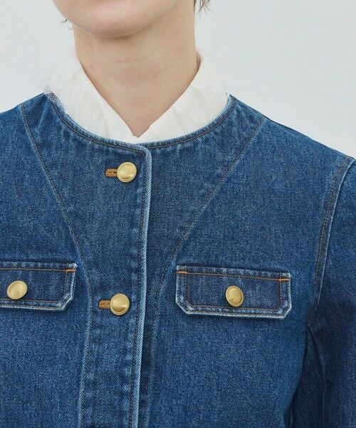 TOMORROWLAND / トゥモローランド Gジャン・デニムジャケット | ハイデンシティーデニム クルーネックコンパクトジャケット | 詳細6