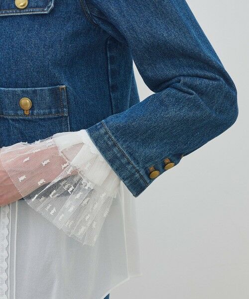 TOMORROWLAND / トゥモローランド Gジャン・デニムジャケット | ハイデンシティーデニム クルーネックコンパクトジャケット | 詳細7