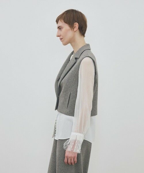 TOMORROWLAND / トゥモローランド ベスト | メランジジャージー ショートジレ | 詳細3