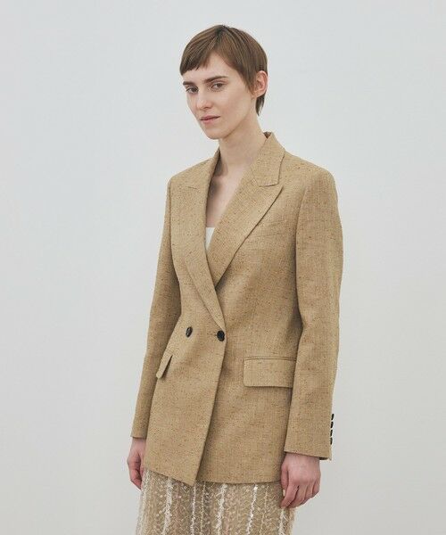 TOMORROWLAND / トゥモローランド テーラードジャケット | リネンストライプ ピークドラペル ダブルブレステッドジャケット | 詳細2