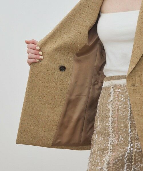 TOMORROWLAND / トゥモローランド テーラードジャケット | リネンストライプ ピークドラペル ダブルブレステッドジャケット | 詳細5