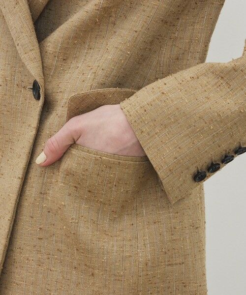 TOMORROWLAND / トゥモローランド テーラードジャケット | リネンストライプ ピークドラペル ダブルブレステッドジャケット | 詳細8