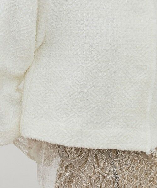 TOMORROWLAND / トゥモローランド ノーカラージャケット | インレイパターン クロップドニットジャケット | 詳細8