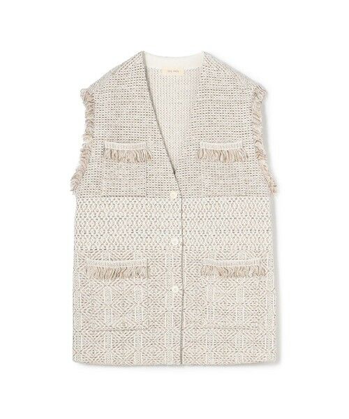 TOMORROWLAND / トゥモローランド ベスト | インレイパターン ニットジレ（42 ライトベージュ系）
