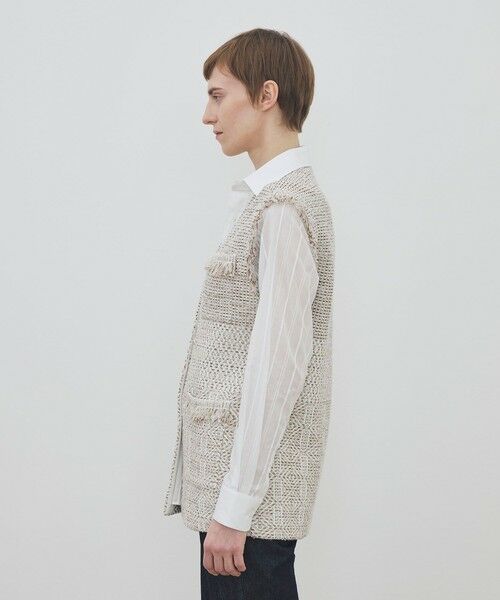 TOMORROWLAND / トゥモローランド ベスト | インレイパターン ニットジレ | 詳細3